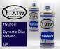 Preview: Hyundai, Dynastic Blue Metallic, QA: 400ml Sprühdose + 400ml Klarlack - Set, von ATW Autoteile West.